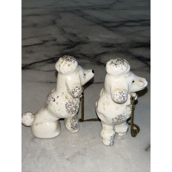 Vintage Arnart Creations Japan Poodle Dog Ceramic Figurines 1950s 2 Puppies Set - Picture 4 of 5
